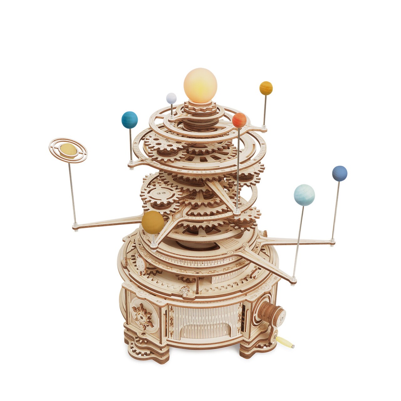 Robotime DIY Wooden Model - 316PCS Solar System Model Kit ST001 - Rotatable Mechanical Orrery Building Block Kits - Gift for Childrens,Adult